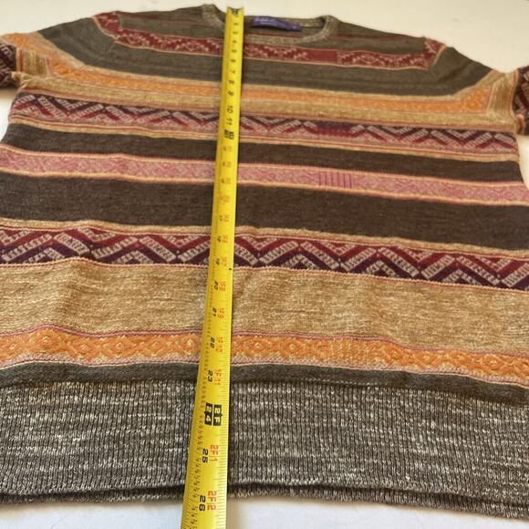 Ralph Lauren Purple Label Men’s Silk Wool Cashmere Crewneck Sweater Stripe M - Picture 6 of 8